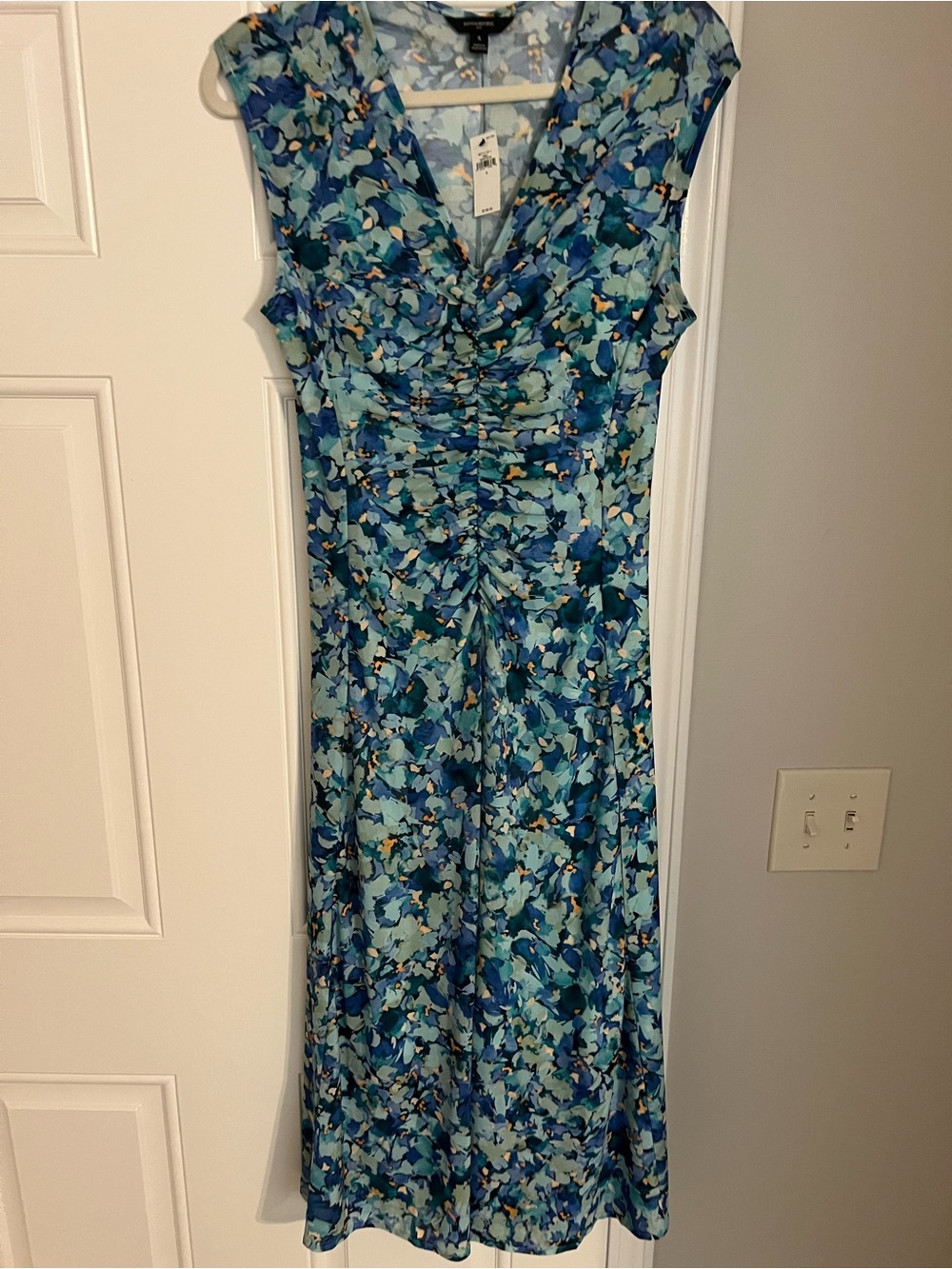 Banana Republic Factory Blue Floral Midi Dress